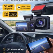 Full HD 1080p WiFi Çift Kameralı Araç Kamerası (Dual Lens)